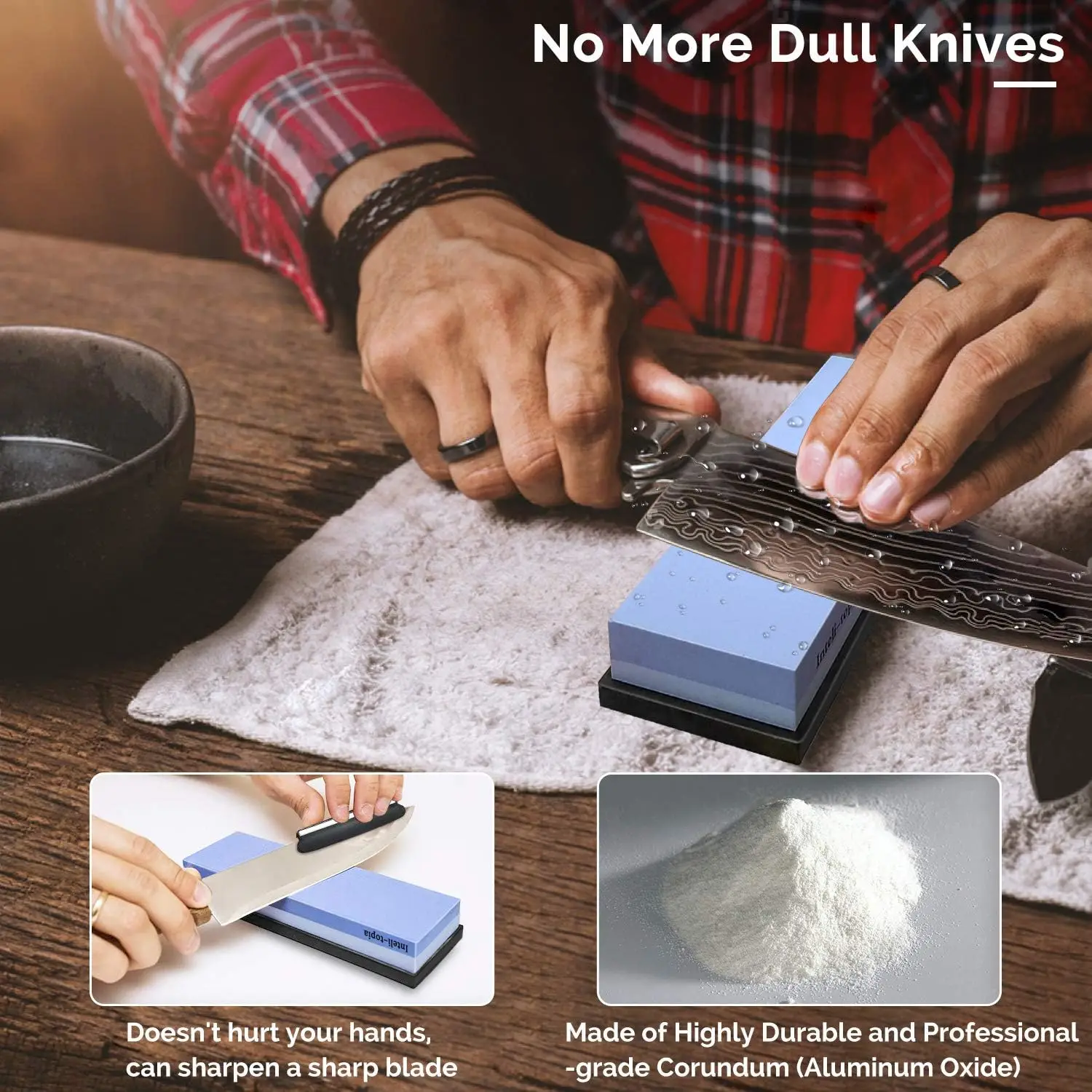 double sided grit 1000# 3000# professional whetstone knife sharpener sharpening grinding stone with non-slip base