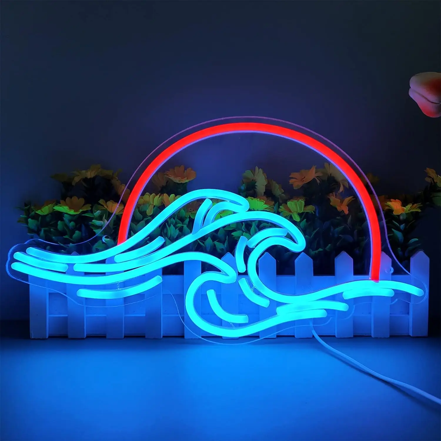 LED sunset wave neon sign for Wall Decor Dimmable Bedroom neon lights for Man Cave Living Room Parties USB Powered