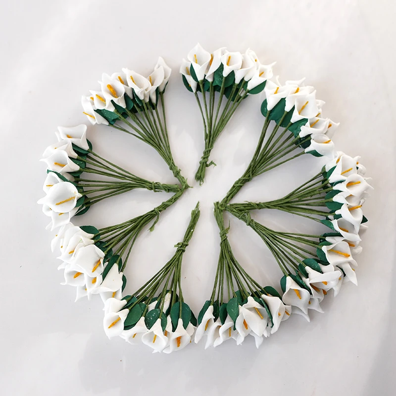 144pcs Artificial Foam Calla Lily Flowers Wedding Centerpiece Party Home Decor Arrangement Bouquet Mini Foam Calla Lily Flower