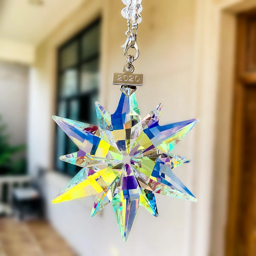 Wholesale Snowflake Crystal Pendant Hanging Charm Glass Prism for Room Lights