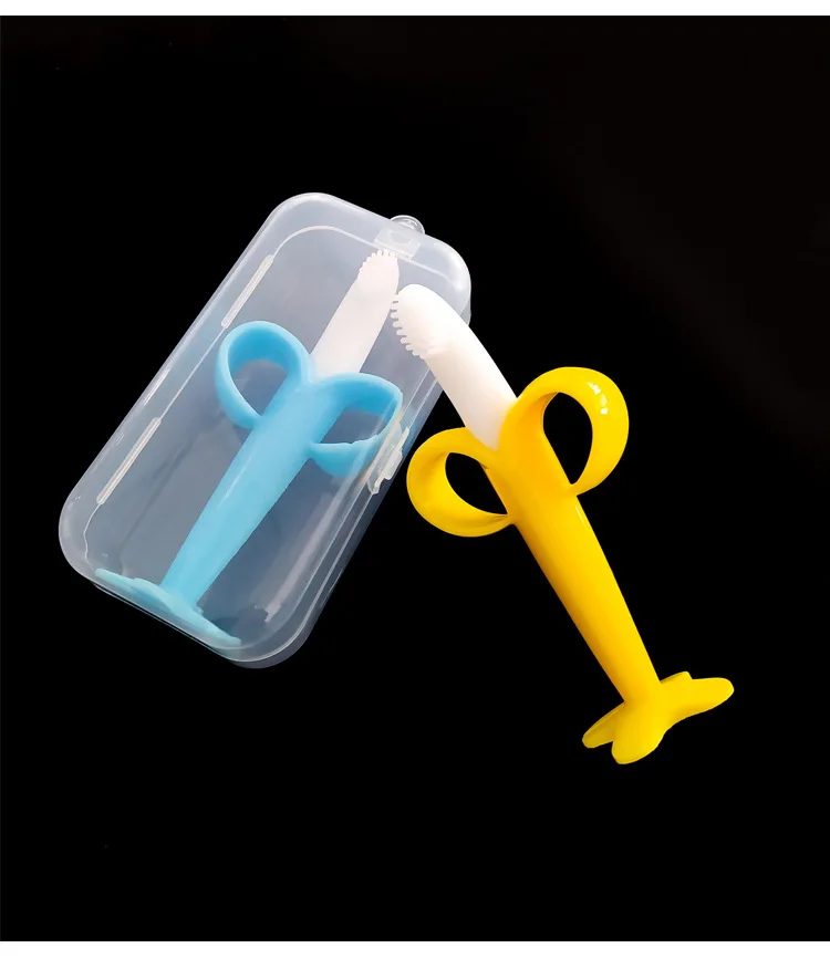 Wholesale Baby Silicone Banana toothbrush silicone baby teether grinding stick mordedor bebe