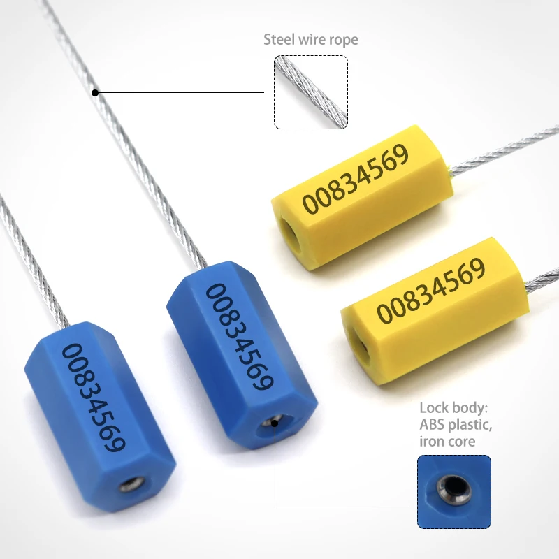 AH-CS003 Disposable Self-Locking Security Seal Pull Tight Cable Lock Serial Numbers Barcode Metal Material Mechanical