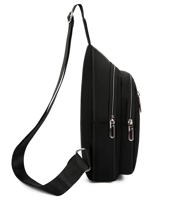 
custom cheap backpack simple hippy charge student chest harness bag in black kids sling bag 