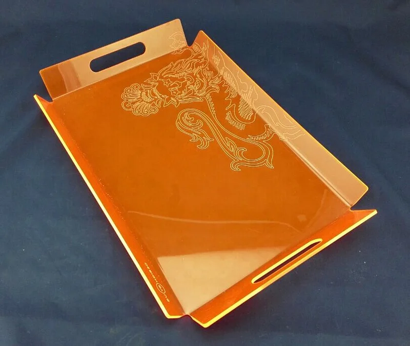 wholesale lucite tray custom size fluorescent acrylic serving tray clear acrylic trays