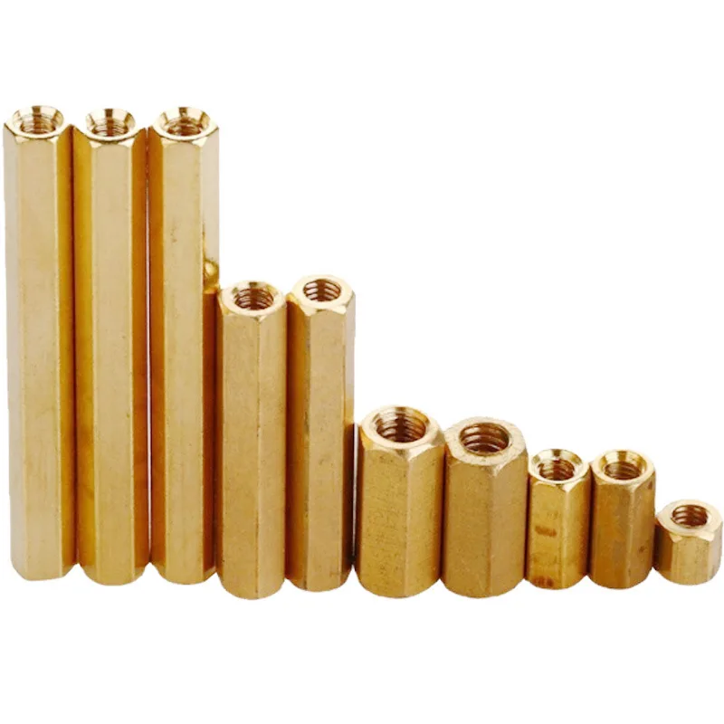 Chassis isolation copper stud female M3 ~ M5 pure double-pass hexagonal side support column nut spot wholesale cop