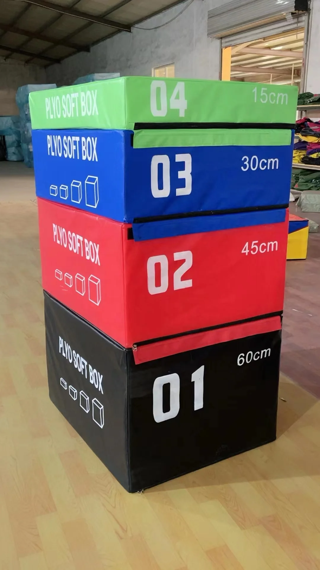 Fitness Plyometric Plyo Box PVC EPE 4 in 1 Soft Jump Box