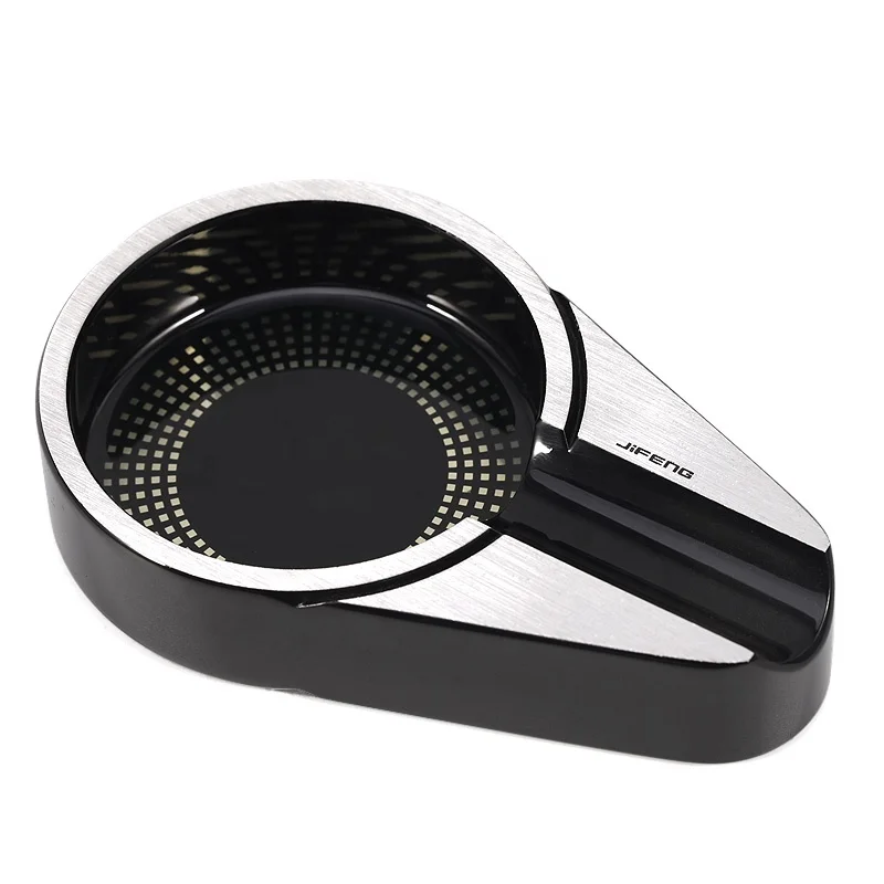 JIFENG JF-066 water drop shape cigar ash tray in cigar bar, hotel, office custom metal aluminium desktop cigar ashtray