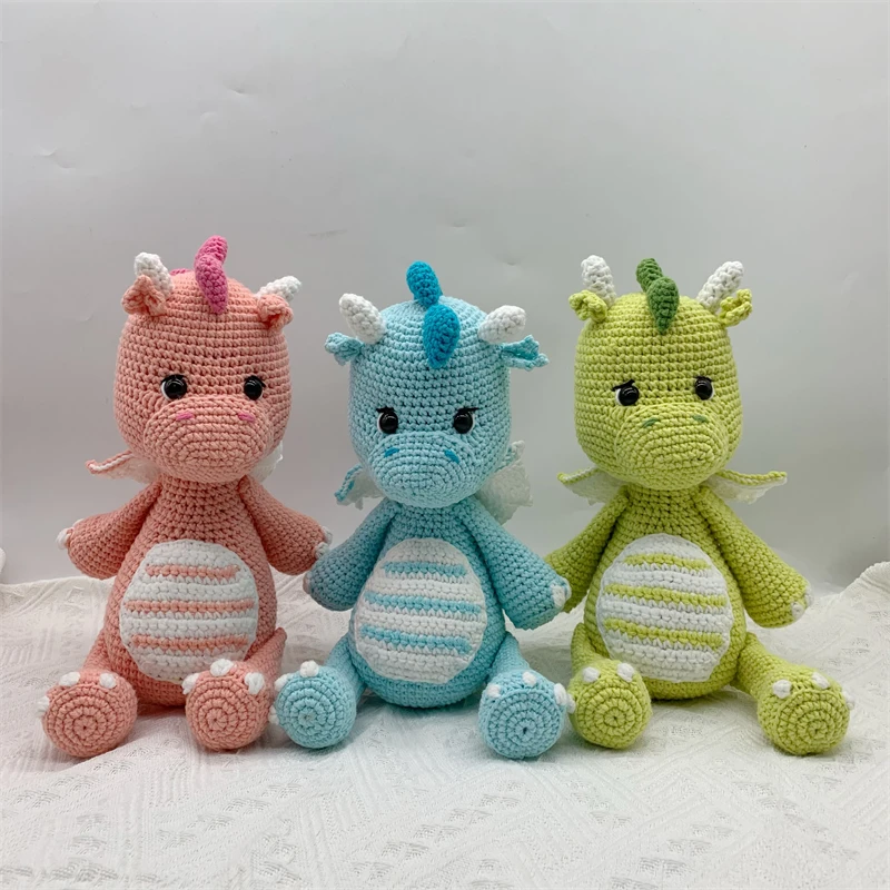 Handmade Stuffed Toy Amigurumi Dinosaur Crochet Dragon Doll Custom Crochet Doll For Kids