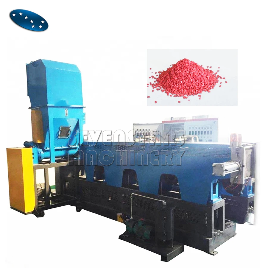 Sevenstars 300kg/h side force feeding type water ringring cutting Plastic pelletizing granulator for pp pe films and scraps