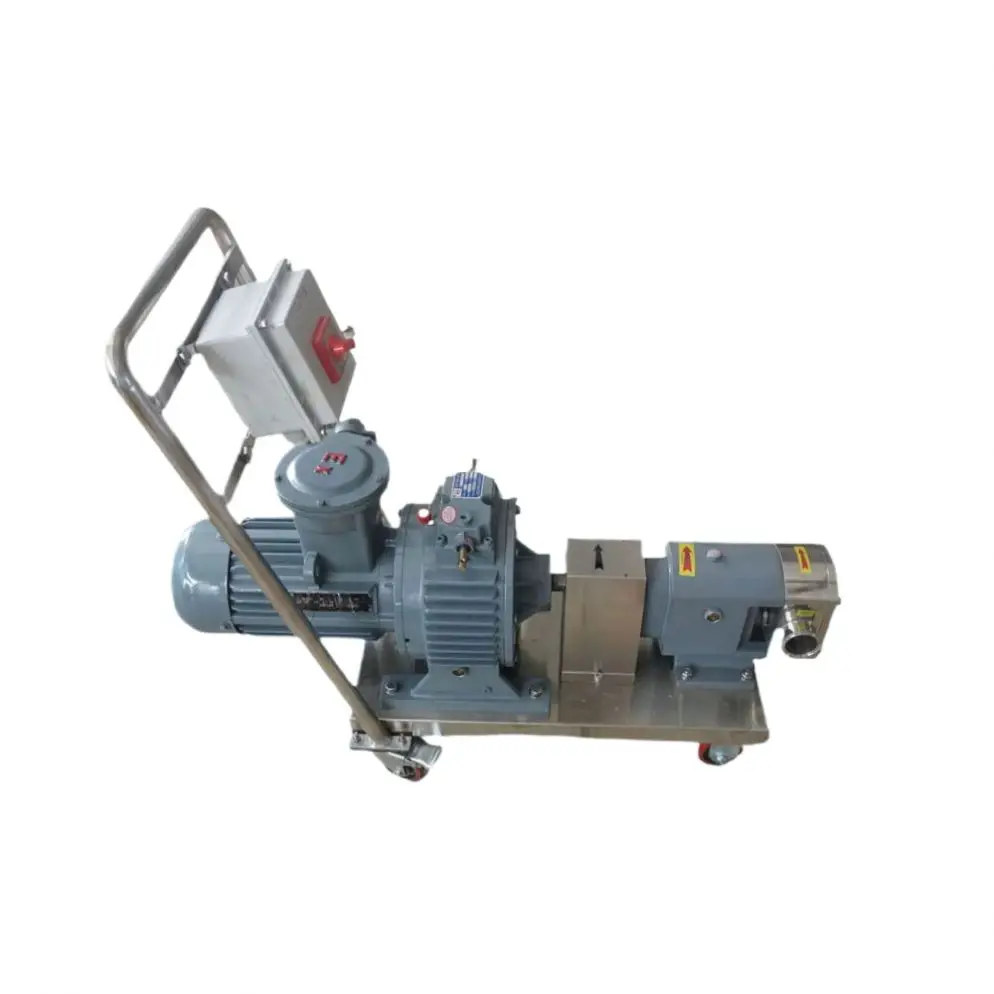 3RP Single Phase Rotary Lobe Pump Pulley Driving Rotary Lobe Pump Up Inlet Down Outlet Cam Rotor Pumps