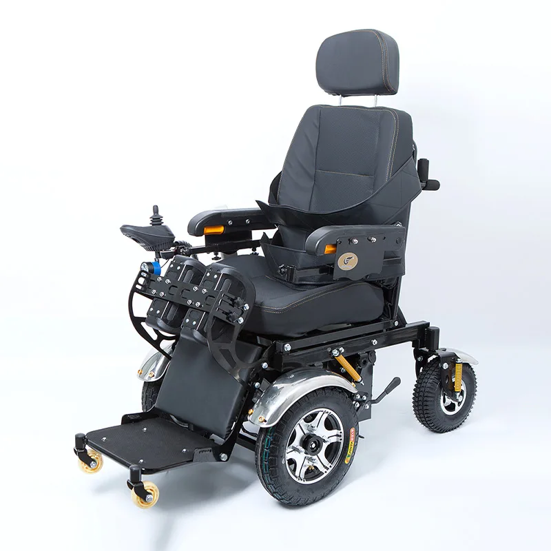 Medical equipment power electric safety comfort reclining and standing up wheelchair for disabled
