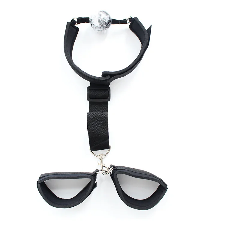 Chinese BDSM bondage Neck Collar Handcuffs Set PU Leather Fetish Restraints SM BDSM Sex Bondage for Women