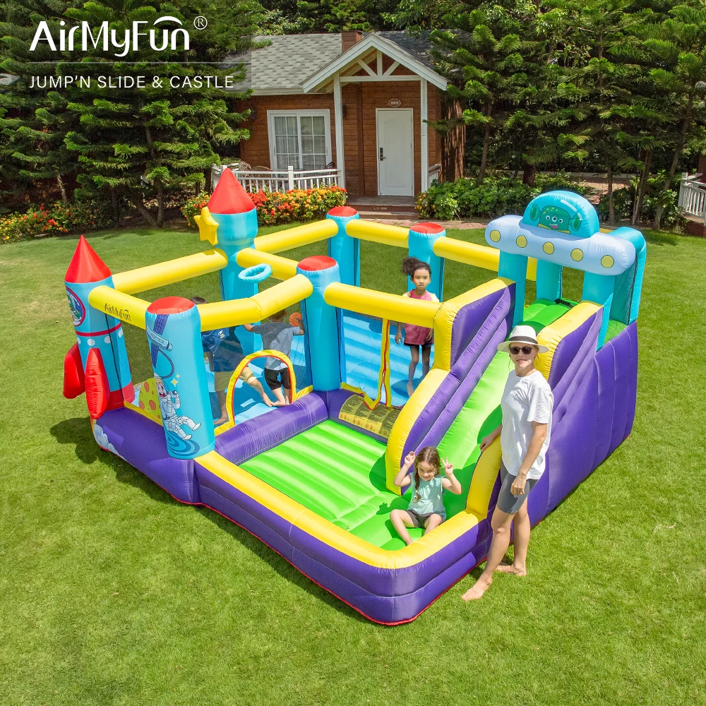 China Factory Outer Sky Rocket Bouncy House Castle Party Custom Inflatable Trampolines Slide For Children