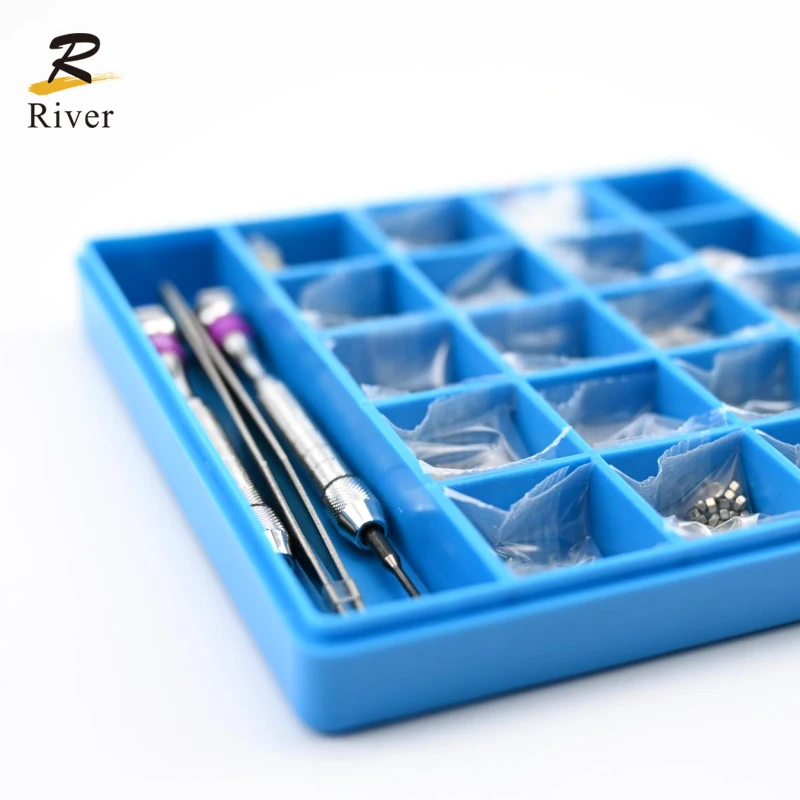 Optical Eyeglass Repair Kit Replacement Nose Pads Screw Driver Screwdrivers Stainless Steel Screws Kit with Plastic B