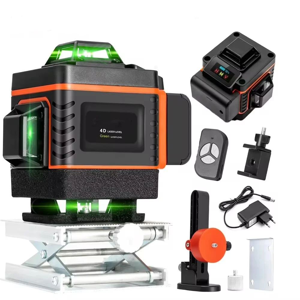 Horizontal Vertical 16 lines 360 self leveling rotary laser level kit 4d battery cordless mini laser level tool
