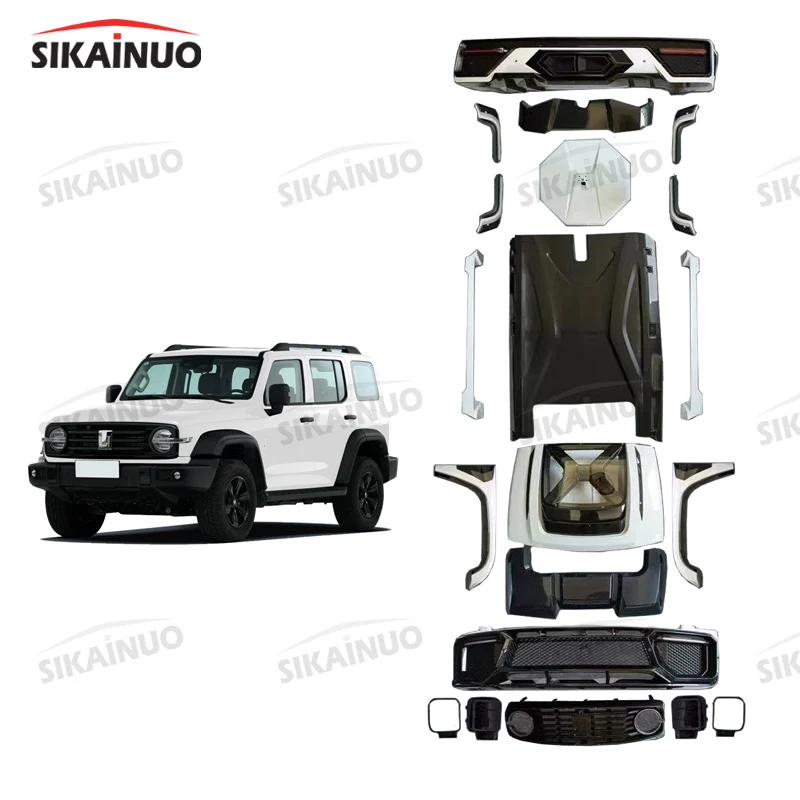 Car Exterior Accessories Upgrade Engine Hood Wheel Trims Front Bumpers Side Skirt  Bodykit for GMW TANK 300