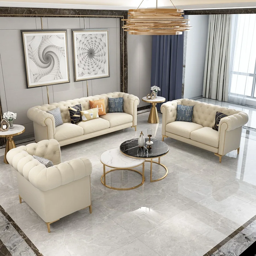 Luxury Sofa Living Room Furniture Curved Dresser Home Lounge Sofa Sets Italian Modern Fabric Velvet Sofa Set Furniture