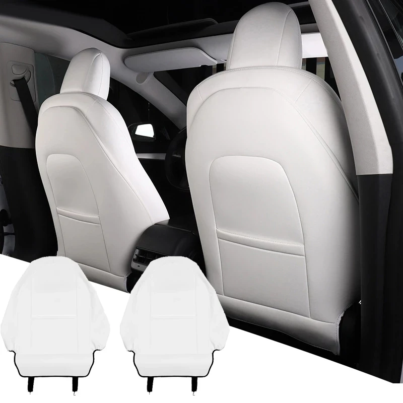 ther Anti Kick Pad Anti Dirty  Protector Accessories Seat Cushion  PU Leather Car Cushion  For Tesla Model 3 / Y