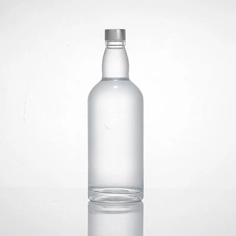Customized Logo Shape Closures 750ml Empty Unique Brandy Whiskey Vodka Liquor Alcohol Glass Bottle For Liquor With Cap