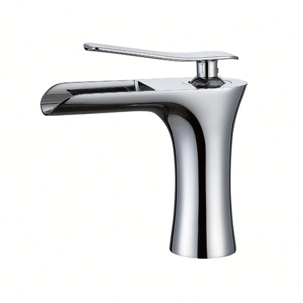 
Manufacture hot morden unquie design bathroom sanitary ware chrome waterfall basin faucet 