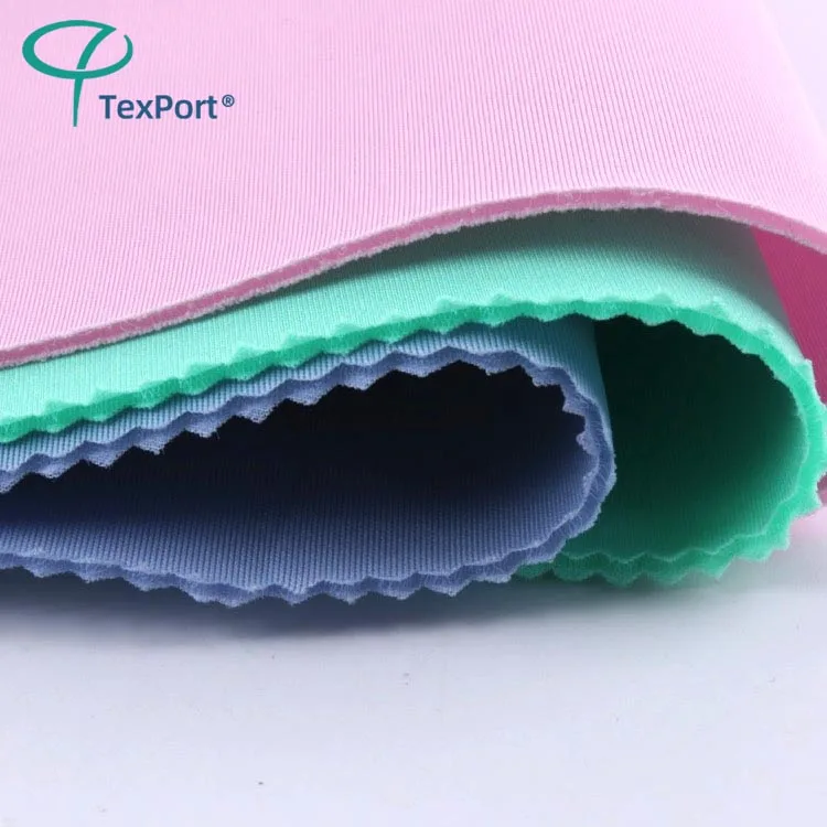 Wholesale Custom Colorful Textiles Polyester Spandex 250gsm Air Layer Thin Scuba Fabric for Bag Dress Garment