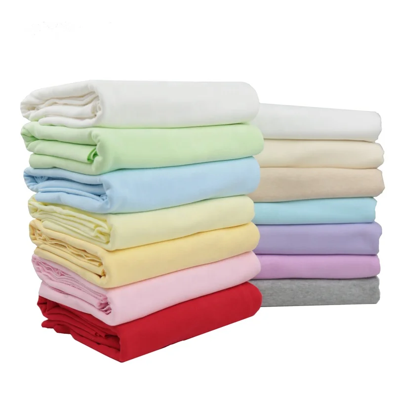 Трикотажная ткань из чесаного хлопка, цветные трикотажные ткани для детской одежды и брюк