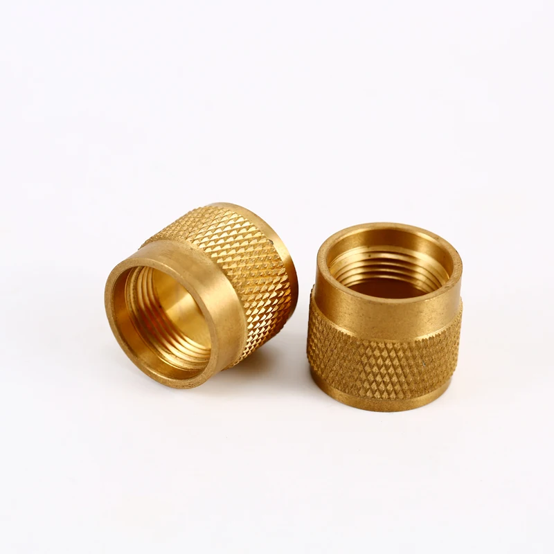 Custom precision CNC machined brass nuts threaded inserts nuts