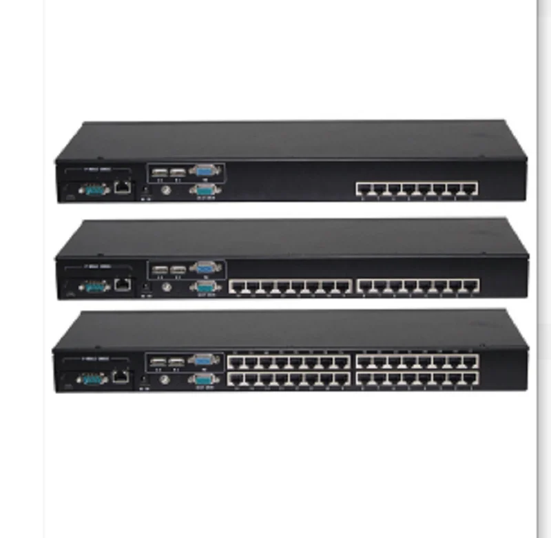 8ports/16ports DB-15 Combo IP KVM switch support USB + VGA local console, Hotkey OSD IP KVM drawer