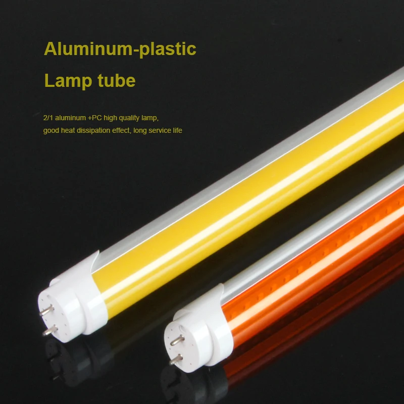 Uv Free Led Lamp tubes yellow cover 1700K IC semiconductor factory lighting led t8 light tube
