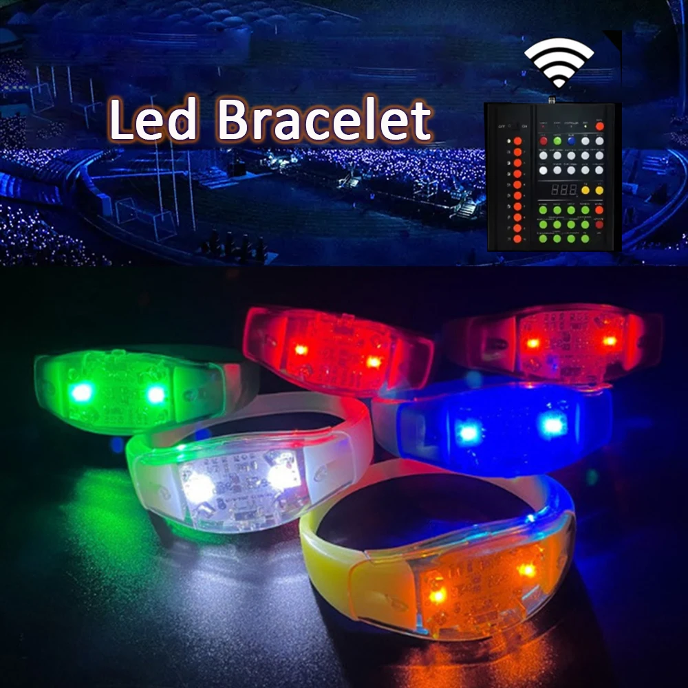 Concert Wireless Distance Illuminated Wristband Remote Control Dmx Flash Light Event Party Supplies Sound Activated Led Bracelet