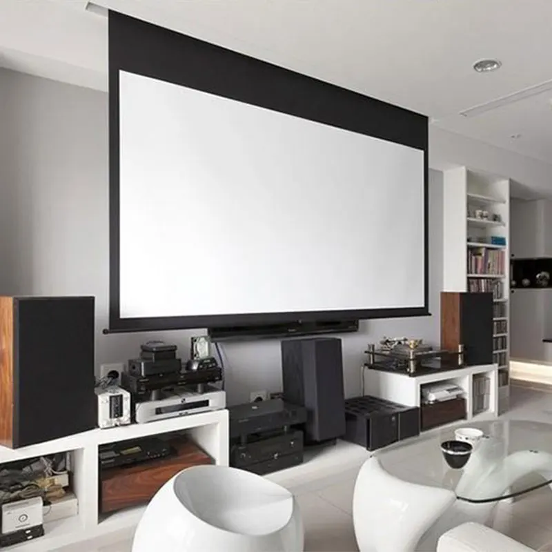 Hot Selling 100 inch Wall mount Remote control /electric projector screen motors/motorized projection screen
