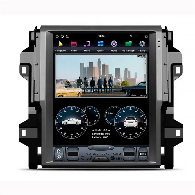 12.1 inch Tesla Style Vertical Screen Android 9.0 PX6 Car Video Car Radio GPS Navigation System for Toyota Fortuner 2016-2018