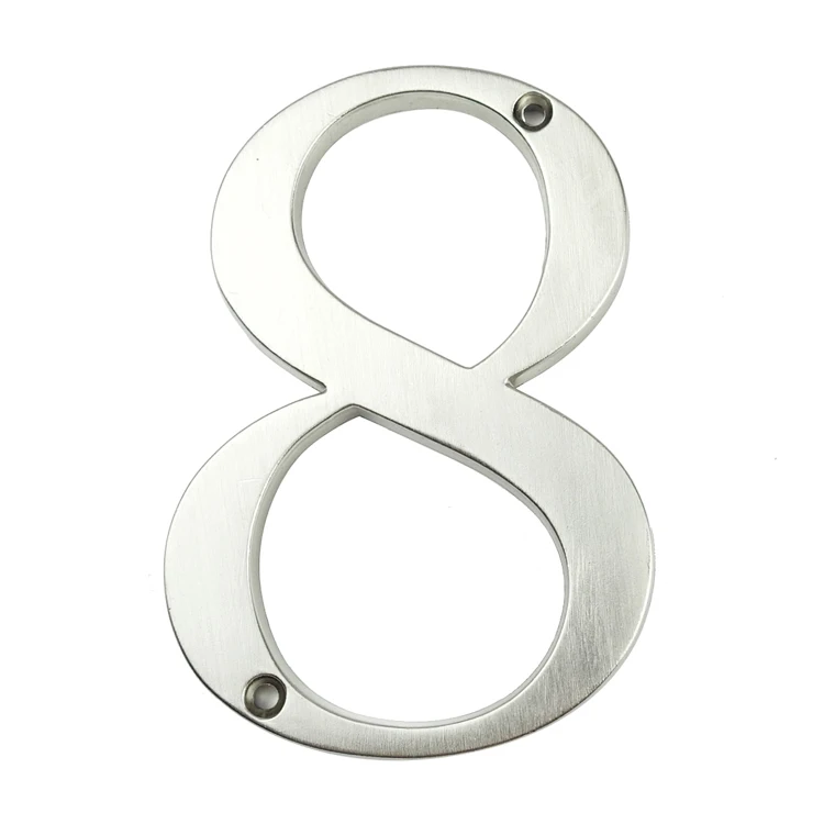 Classical 10cm (4-inch) Door Numbers Zinc Alloy Silver Outdoor Sign Huisnummer House Number Plate