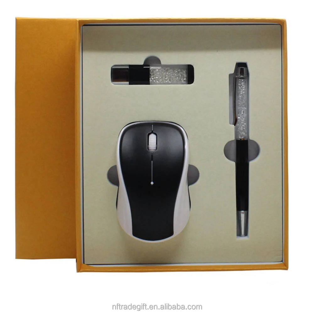 Thermos Mug Mouse Business card USB flash drive Pen Mobile Power Notebook Gift Set