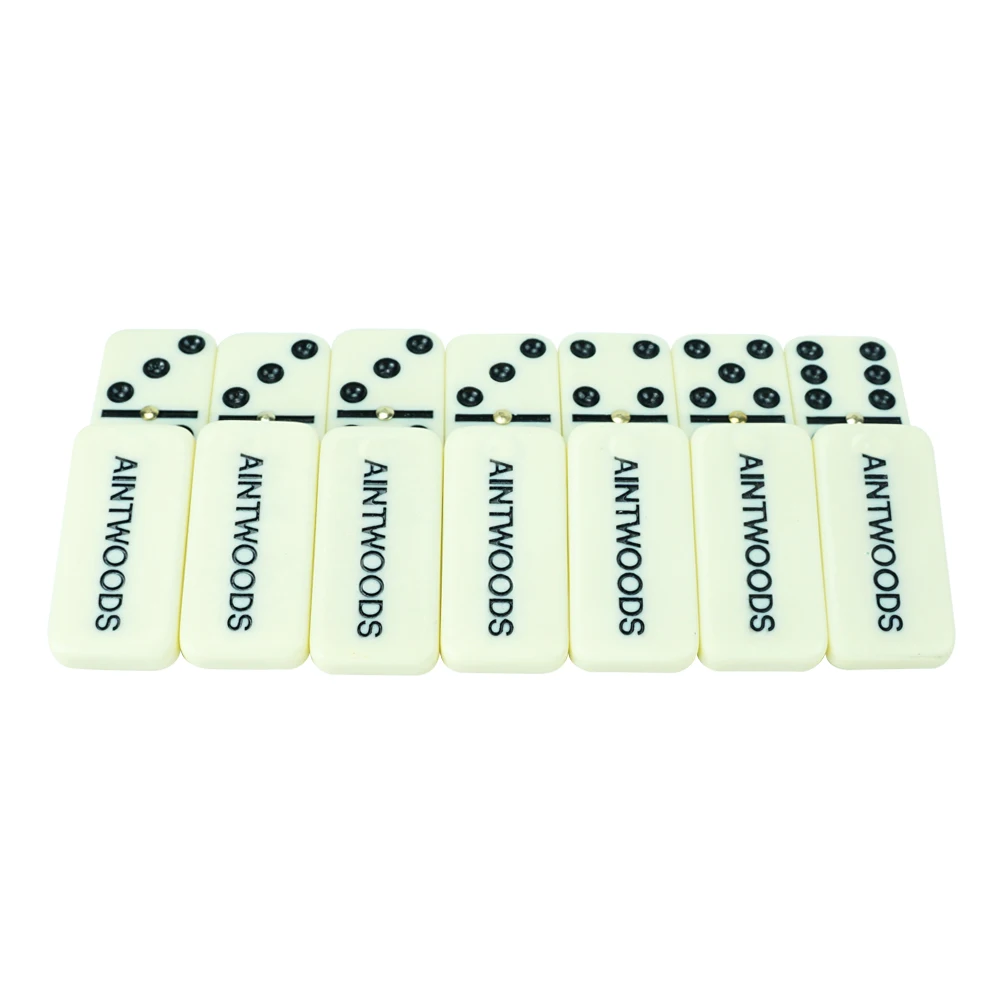 Professional custom engrave logo on 5010 domino set with black pvc box domino  blocks wholesale for  classic table game