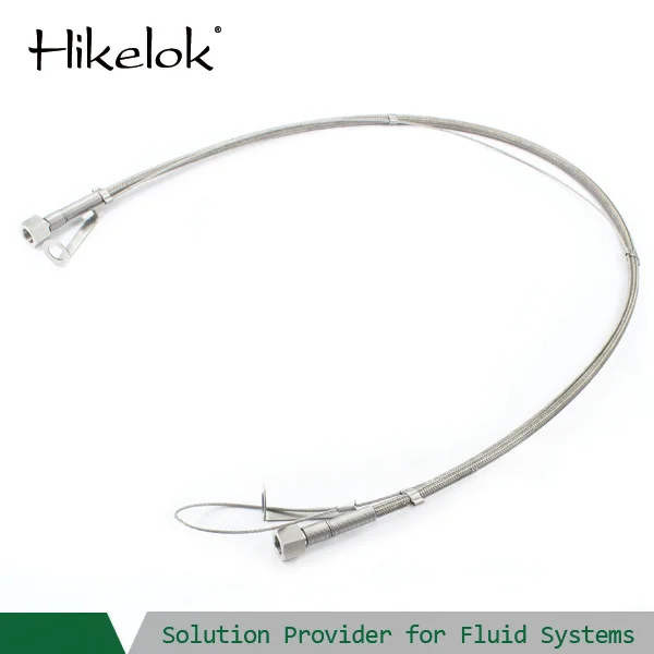 Hikelok high pressure 3000 psi stainless steel overbraid hose 1/4' 3/8' NPT BSP OD PTFE- lined PTFE core hose