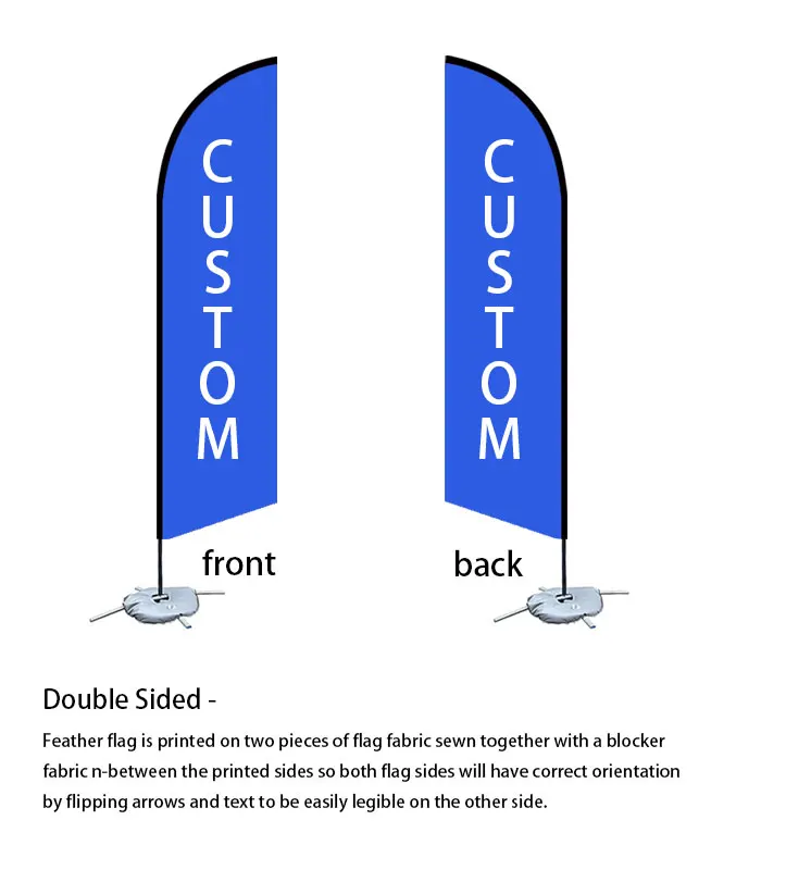 Factory Custom flags suppliers barber banner advertising beach feather sign flags with base plastic for real estate open