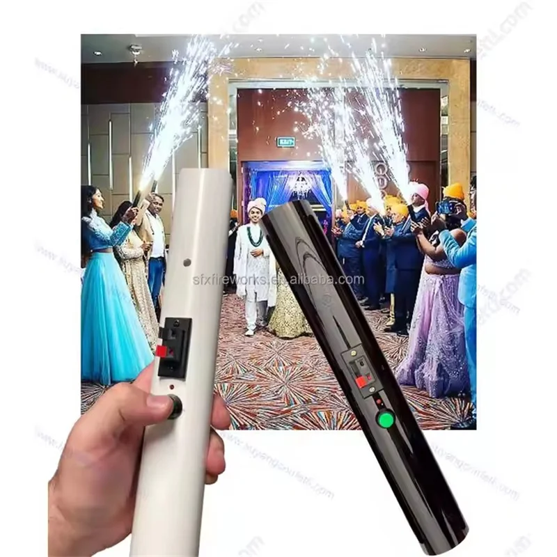 Handheld Cold Fountain Fireworks Pyro Wedding Machine Stage Firing System Sparkler Gun Shooter for Special Event Couple Entry DJ