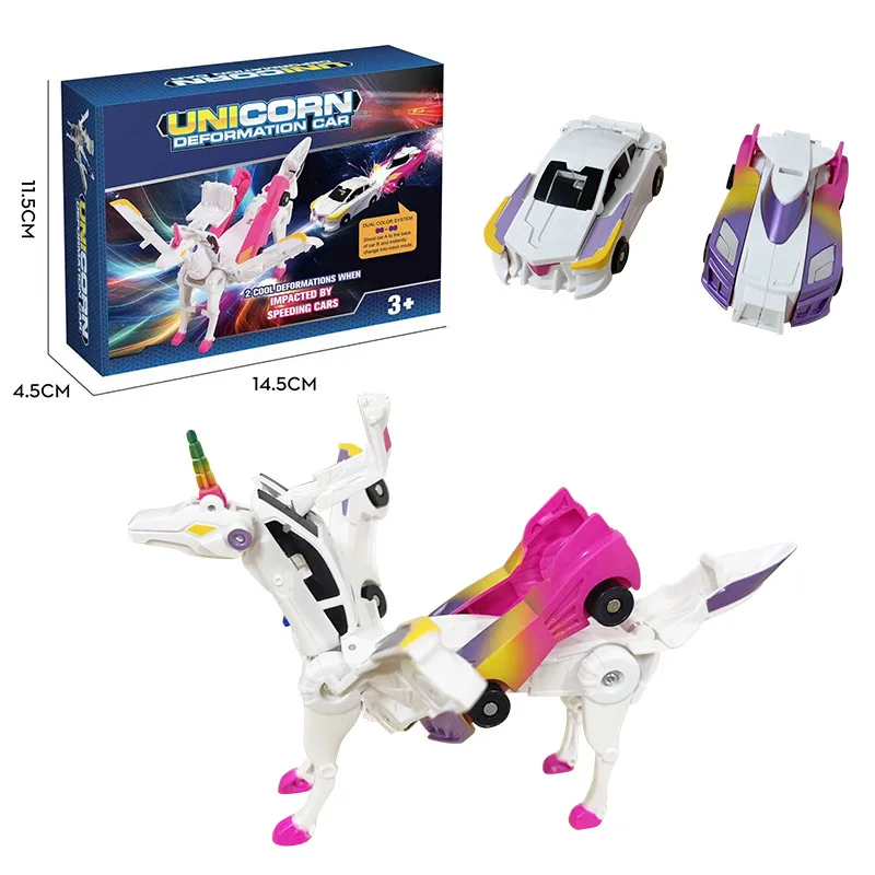 2024 Hot Sale Baby Kids Impact of Deformation unicorn Toy Cool Transformed Car Toy