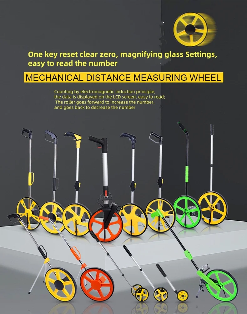 Mechanical ranging wheel Outdoor digital display hand-pushed roller measuring wheel engineering measuring ruler