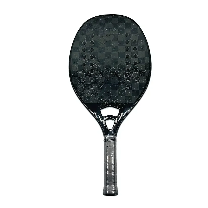 Customized 38mm Full Carbon Fiber Padel Beach Racket with EVA Core Nylon Net for Game Training High Quality
