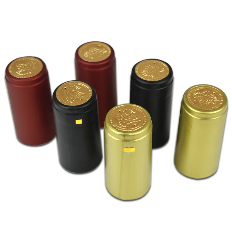 Plastic Printed Design Tear-off Strip Seal Red Wine Bottle 30mm Pvc Heat Shrinkable Capsules