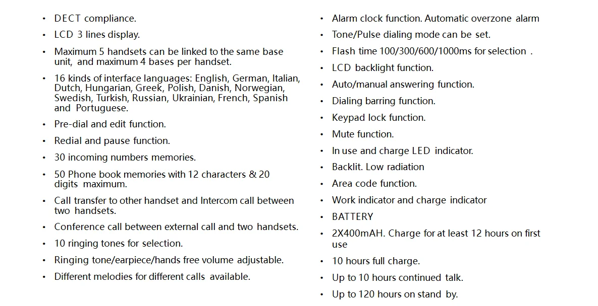 DECT Wireless Digital VOIP SIP Dect Phone Portable Landline Unit Base Fixed Wireless Telephone Digital IP Phone