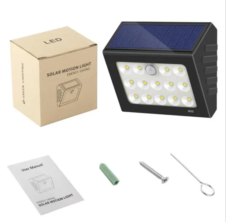 Night Light Solar Powered  LED Wall Lamp PIR Motion Sensor & Night Sensor Control Solar Light garden outdoor lighting