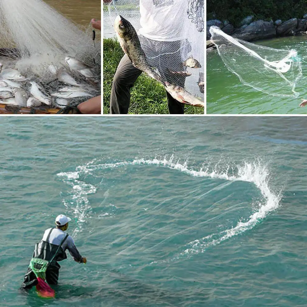 wholesale High quality buy nylon monofilament lines Fly Hand Cast Net Throw Catch drawstring casting fishing net sale