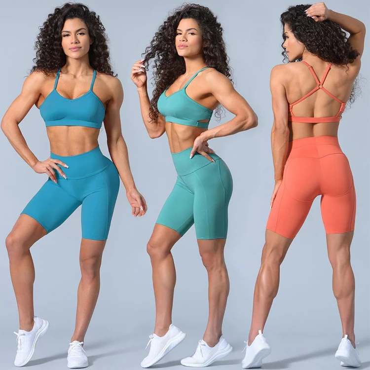 Wholesale USA Workout Clothing no brand gym wear Crop Top Royal Blue Yoga Tops woman