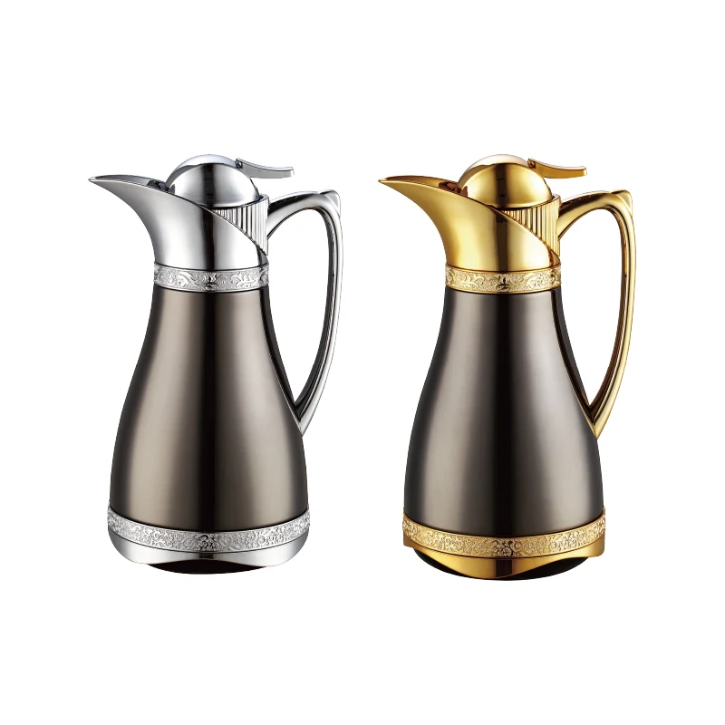 Sunlife вакуумная фляга 1,0 л Железный корпус термо кофе из нержавеющей стали Розовый стеклянный вкладыш термокувшин