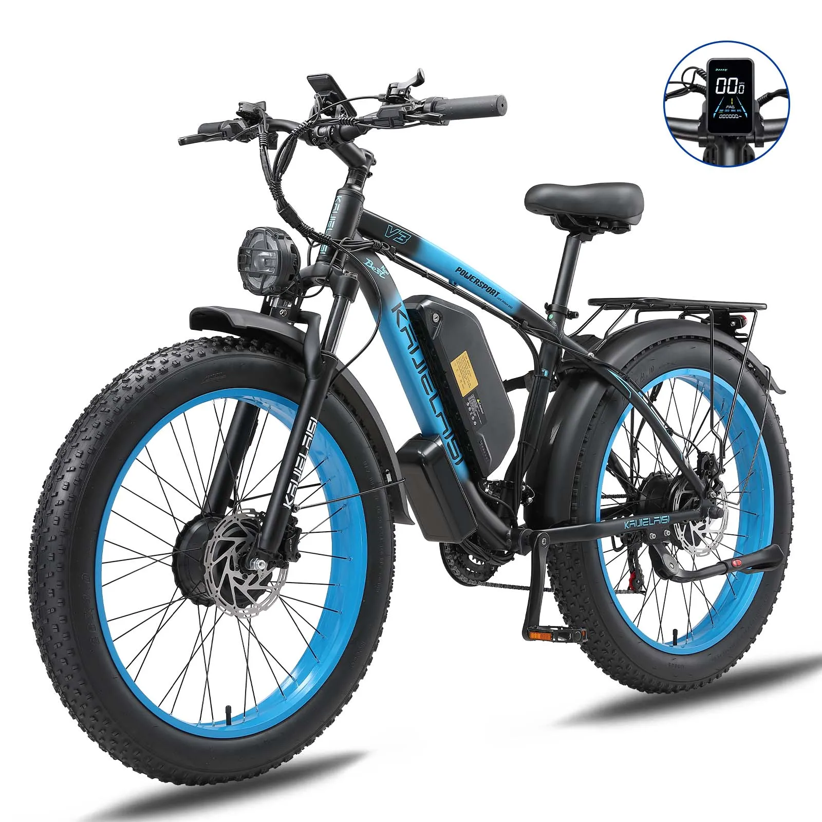 US Warehouse New Arrival Kaijielais V3 Ebike 2000w Dual Motor Hydraulic Disc Brake Electric Bike With 23ah Rechargeable Battery