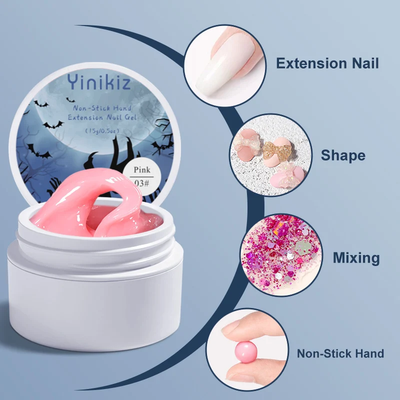 Multi Function 4in1 Solid Gel Buildering Extension /Gems-on/3D Sculpture/Chrome Powder Nail Gel Uv Gel Halloween gift bag