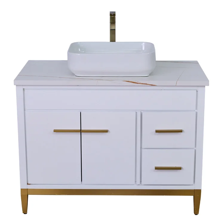 Nordic глянцевый водонепроницаемый столешница широкий Комплект органайзер из массива дерева роскошный шкаф для ванной комнаты